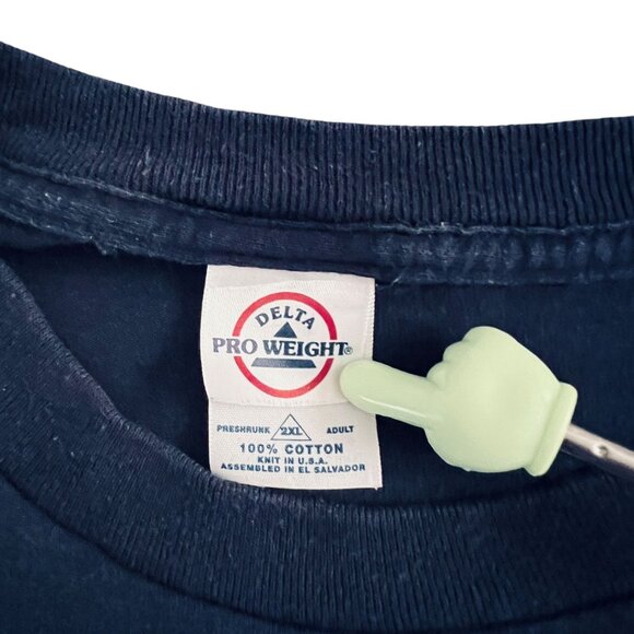 Vtg Texas Longhorn Skull T-Shirt Delta Pro Weight Blue 2XL Southwestern Rodeo - Picture 4 of 9